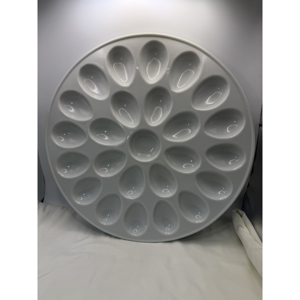 Deviled Egg Dish Fine White Porcelain 13.25-Inch